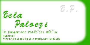 bela paloczi business card